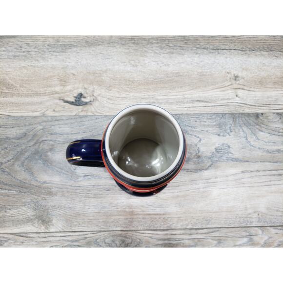 1990 Budweiser Stein Clydesdales Horses Holiday Beer Dark Blue Trim - Picture 7 of 9